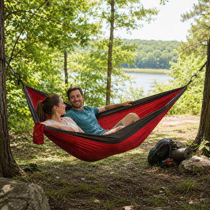 Lichtgewicht parachutehangmat voor twee personen