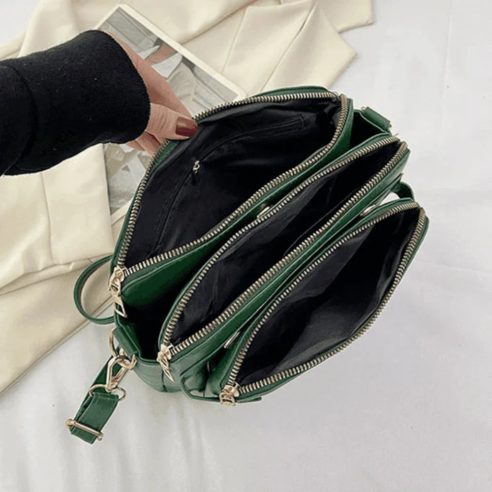 Lilly Leather Crossbody Shoulder Bag Adjustable Elegant Everyday Purse