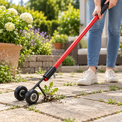 Onkruidverwijderaar met lange steel van roestvrij staal voor voegen in bestrating en de tuin
