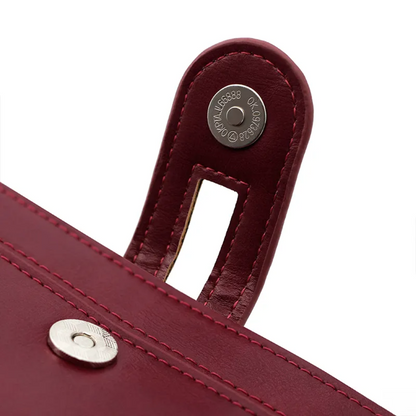 Long Leather Wallet Slim Durable Zippered Wallet for Cards and Cash
