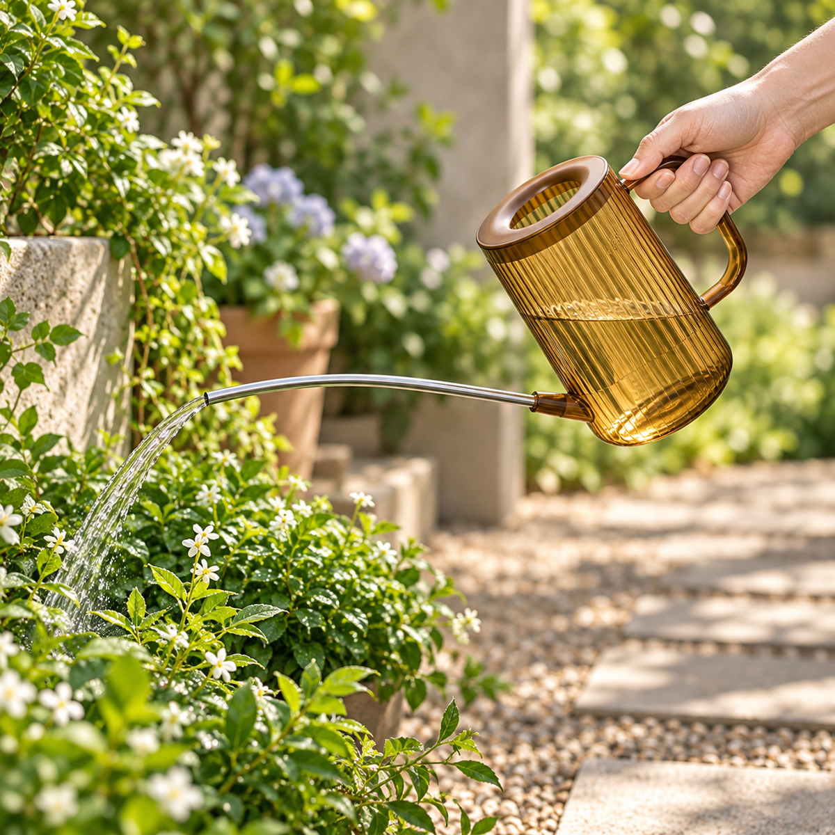 Long Spout Watering Can with Ergonomic Handle for Precise Plant Watering