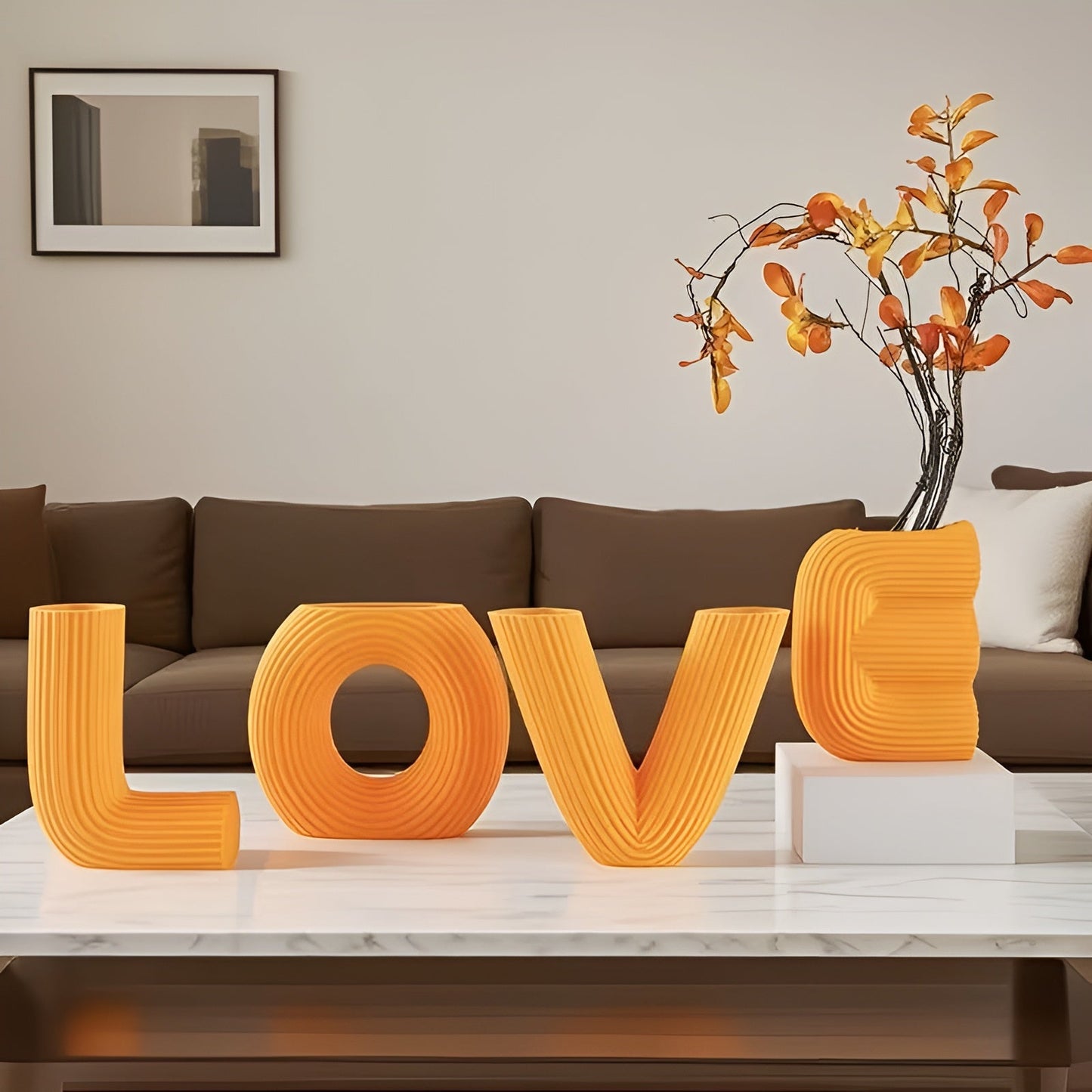 Love Figurine Set Modern Decorative Shelf Ornaments