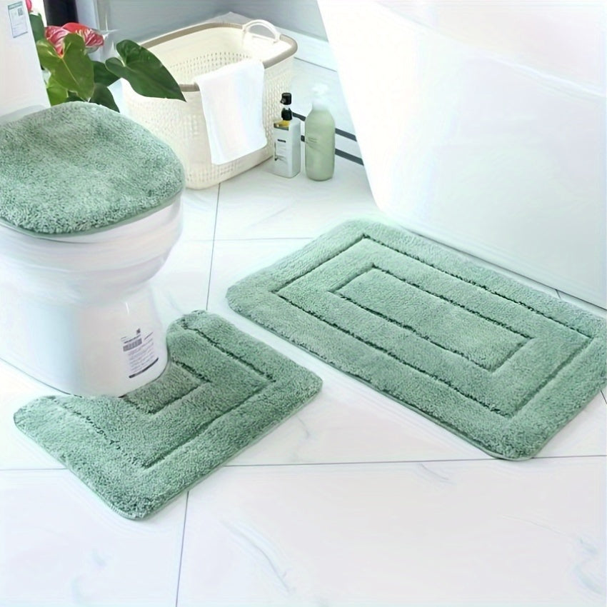 Luxury Bathroom Mat Set Soft Quick Dry Non Slip Bath Rugs