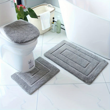 Luxury Bathroom Mat Set Soft Quick Dry Non Slip Bath Rugs