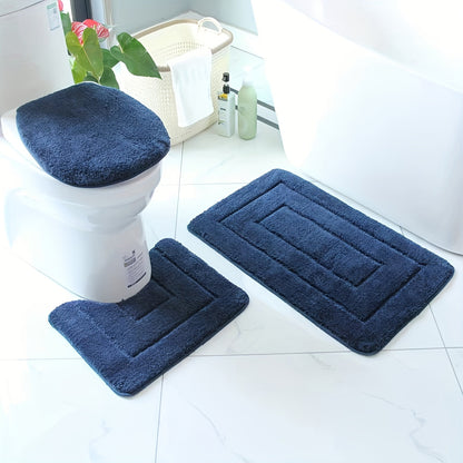 Luxury Bathroom Mat Set Soft Quick Dry Non Slip Bath Rugs