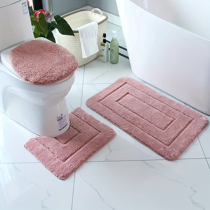 Luxury Bathroom Mat Set Soft Quick Dry Non Slip Bath Rugs