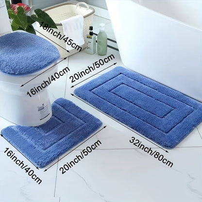 Luxury Bathroom Mat Set Soft Quick Dry Non Slip Bath Rugs