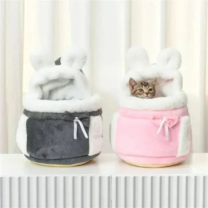 Luxury Cat Carrier Backpack Soft Velvet Pet Travel Bag
