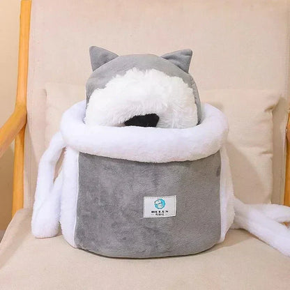 Luxury Cat Carrier Backpack Soft Velvet Pet Travel Bag