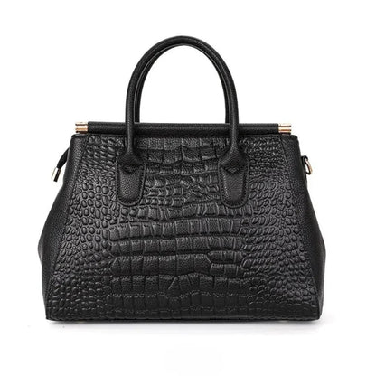 Luxury Crocodile Embossed Leather Shoulder Handbag for Women