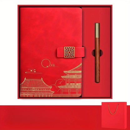 Luxury Gift Set Notebook Thermos Bottle Pen Elegant Office Set