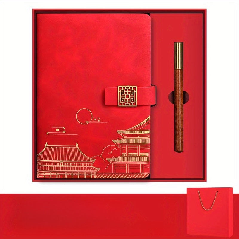 Luxury Gift Set Notebook Thermos Bottle Pen Elegant Office Set