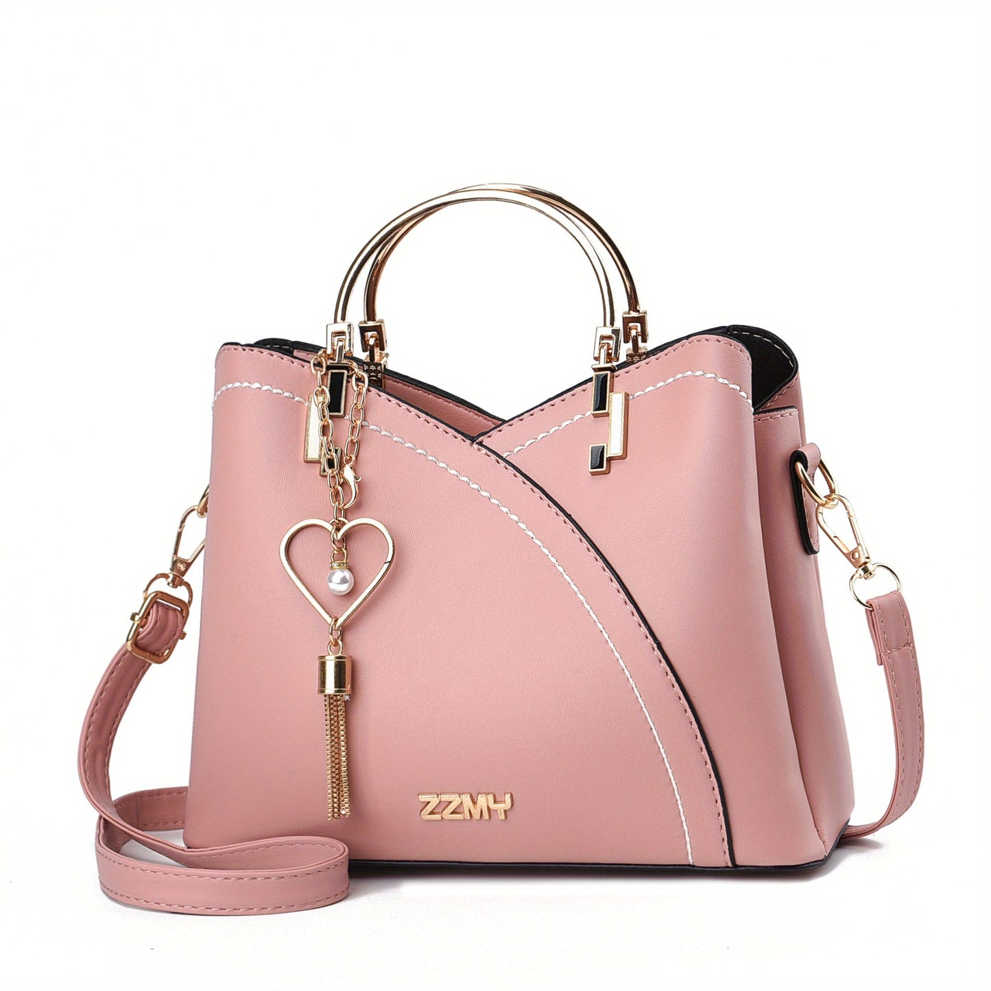 Luxury Leather Handbag Elegant Tassel Shoulder Tote Bag