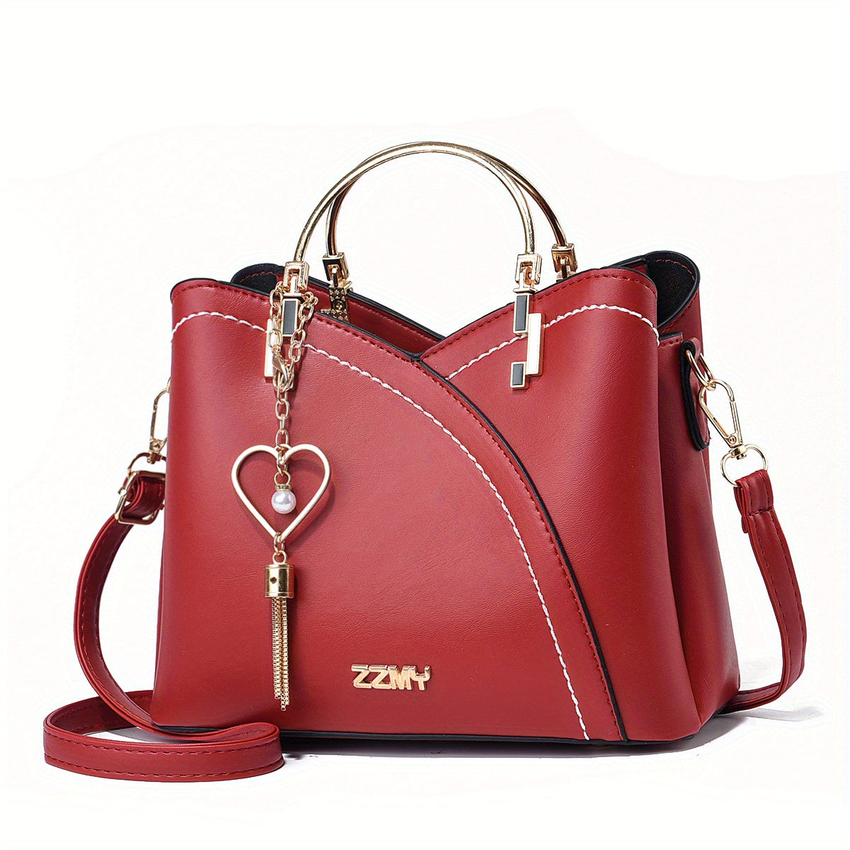 Luxury Leather Handbag Elegant Tassel Shoulder Tote Bag