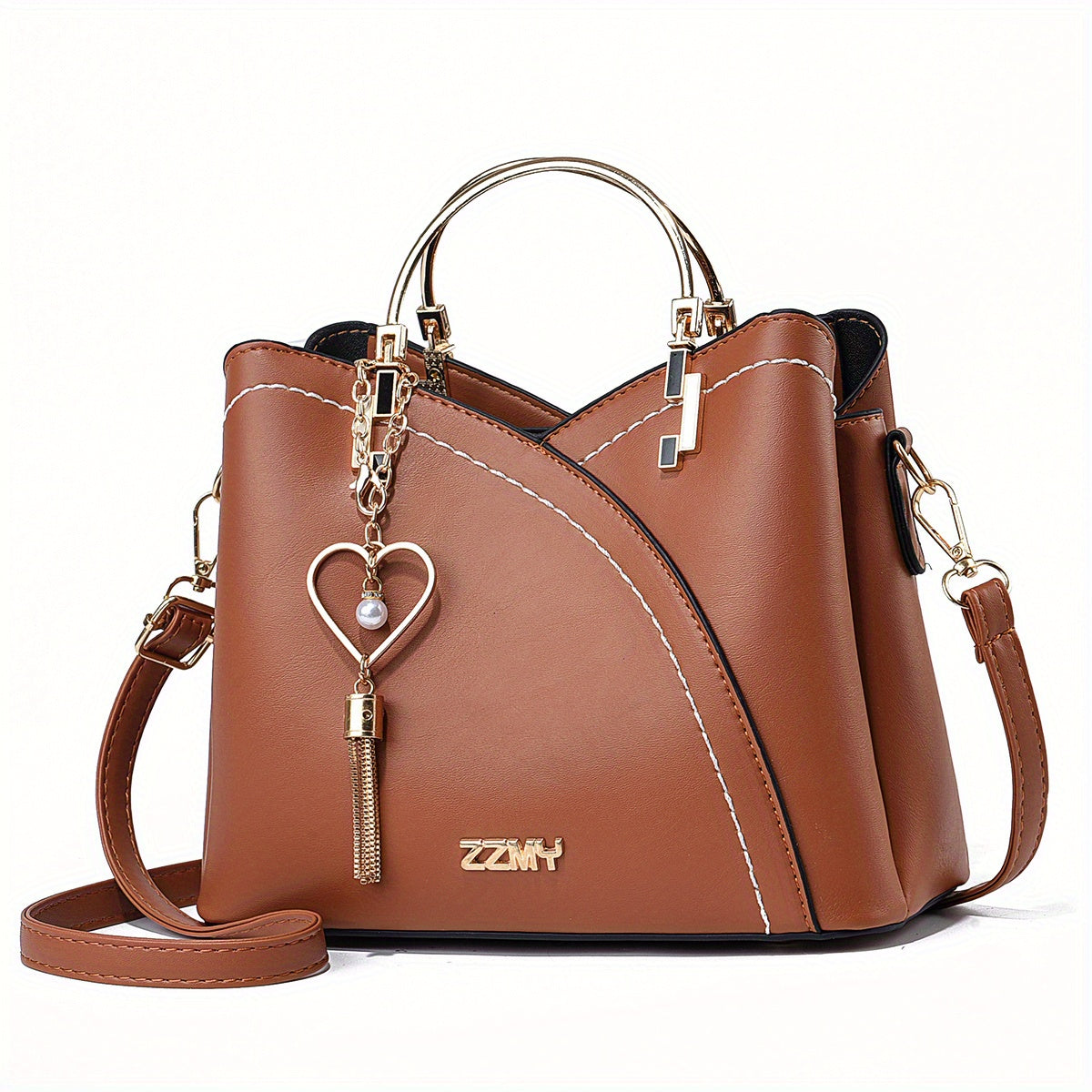 Luxury Leather Handbag Elegant Tassel Shoulder Tote Bag