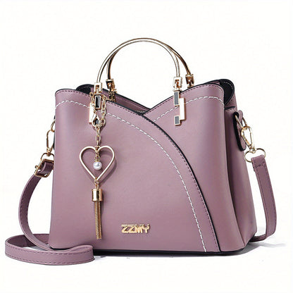 Luxury Leather Handbag Elegant Tassel Shoulder Tote Bag
