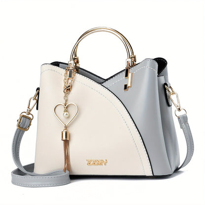 Luxury Leather Handbag Elegant Tassel Shoulder Tote Bag