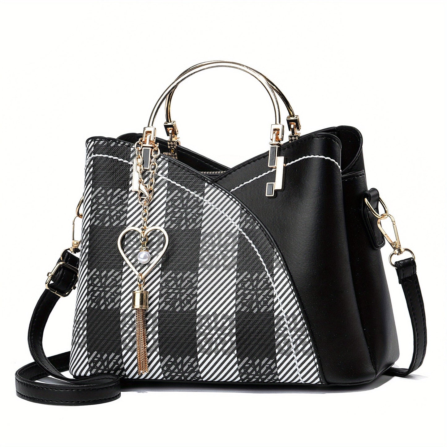 Luxury Leather Handbag Elegant Tassel Shoulder Tote Bag