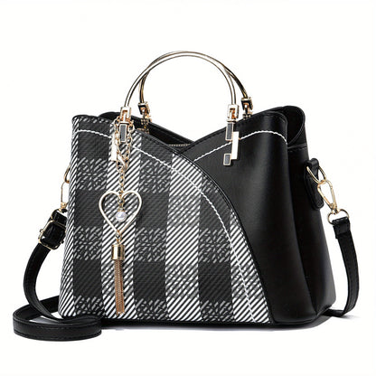 Luxury Leather Handbag Elegant Tassel Shoulder Tote Bag