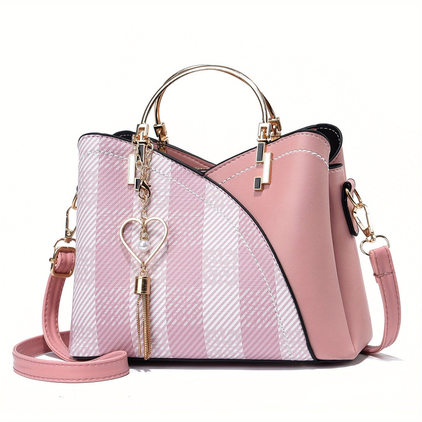 Luxury Leather Handbag Elegant Tassel Shoulder Tote Bag