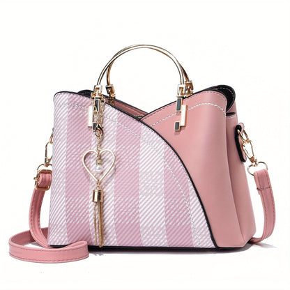 Luxury Leather Handbag Elegant Tassel Shoulder Tote Bag