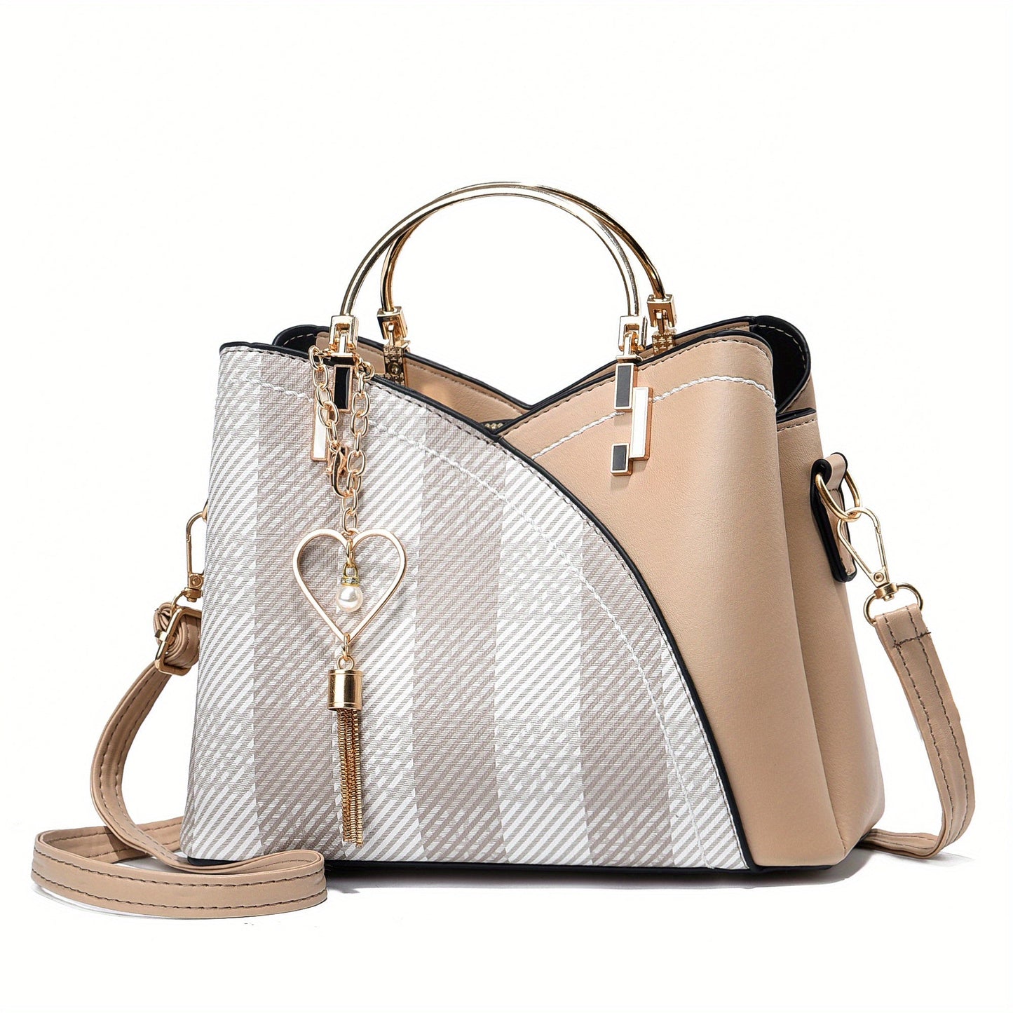 Luxury Leather Handbag Elegant Tassel Shoulder Tote Bag