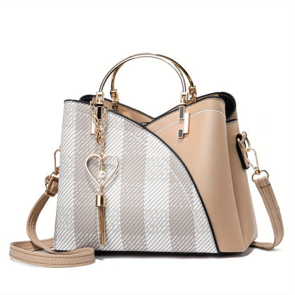 Luxury Leather Handbag Elegant Tassel Shoulder Tote Bag