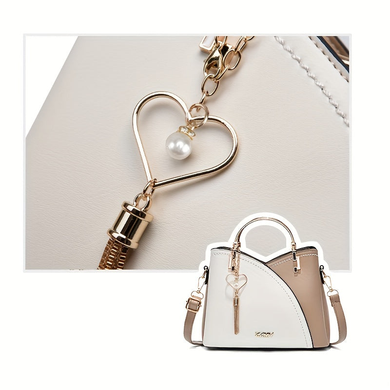 Luxury Leather Handbag Elegant Tassel Shoulder Tote Bag