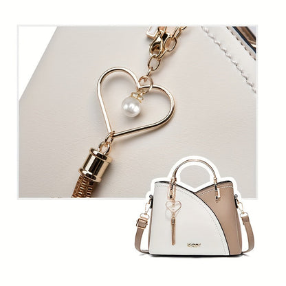 Luxury Leather Handbag Elegant Tassel Shoulder Tote Bag