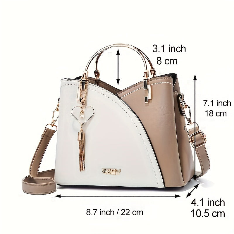 Luxury Leather Handbag Elegant Tassel Shoulder Tote Bag