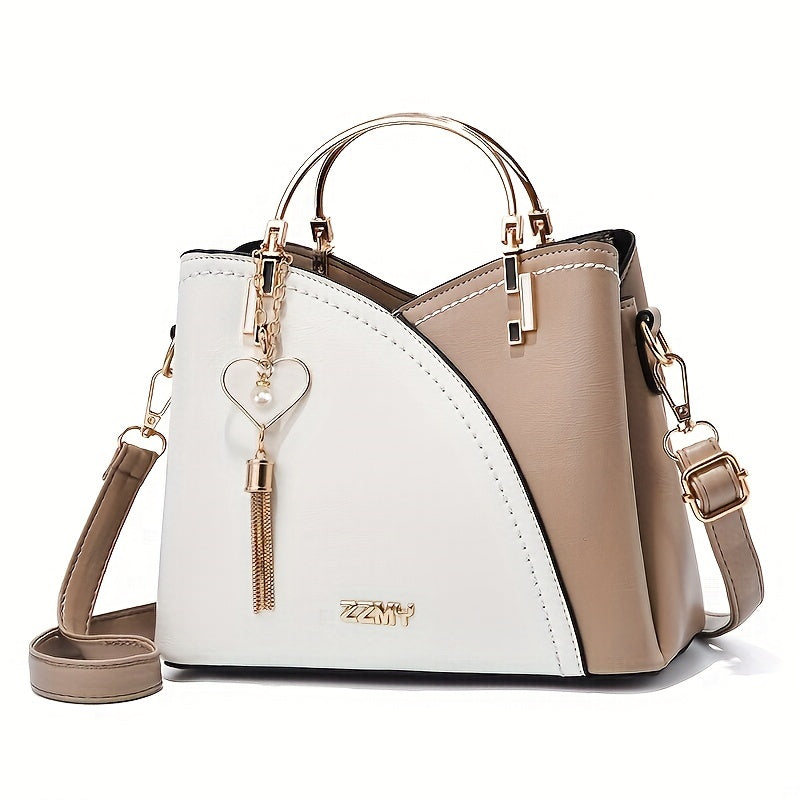 Luxury Leather Handbag Elegant Tassel Shoulder Tote Bag