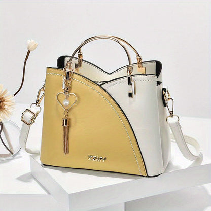 Luxury Leather Handbag Elegant Tassel Shoulder Tote Bag