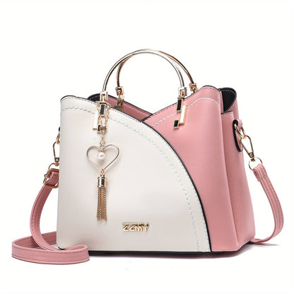 Luxury Leather Handbag Elegant Tassel Shoulder Tote Bag