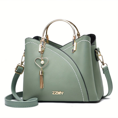 Luxury Leather Handbag Elegant Tassel Shoulder Tote Bag