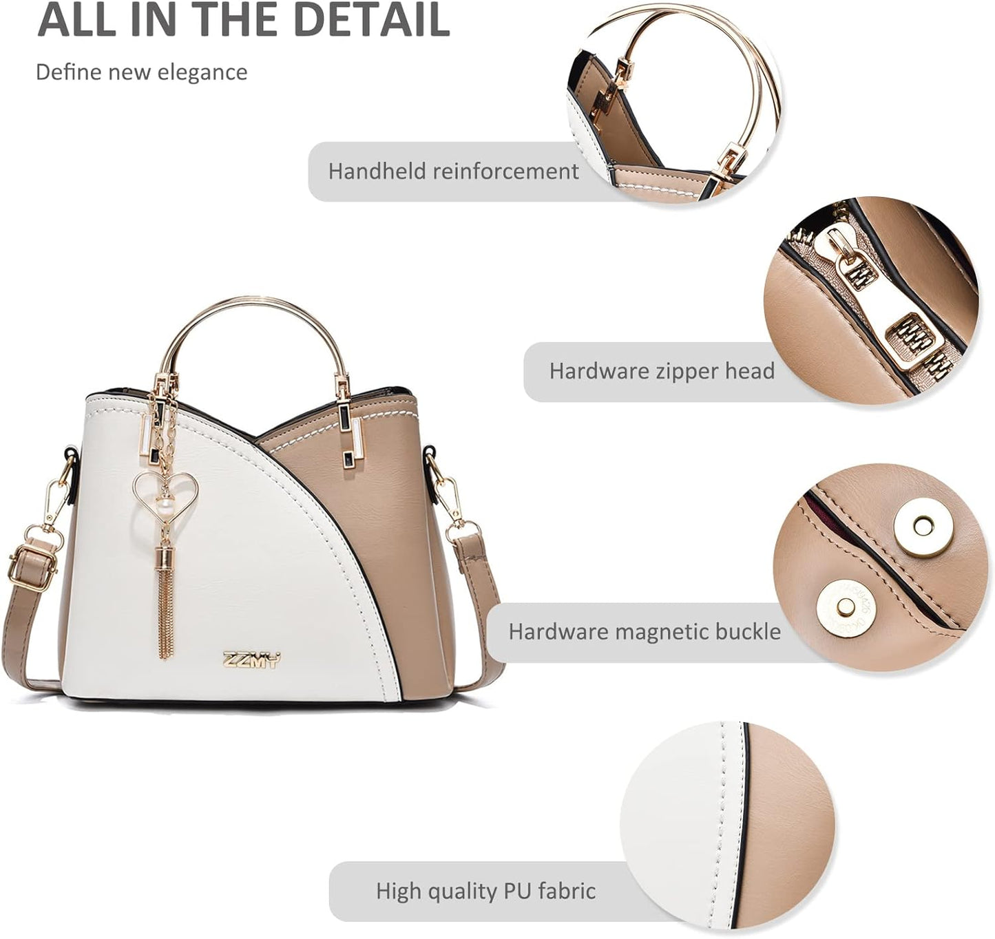 Luxury Leather Tote Shoulder Bag Womens Everyday Handbag