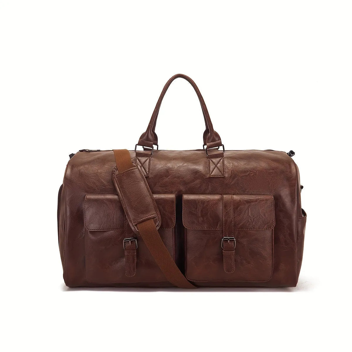 Luxury Leather Travel Bag Weekend Duffel Carry On Luggage