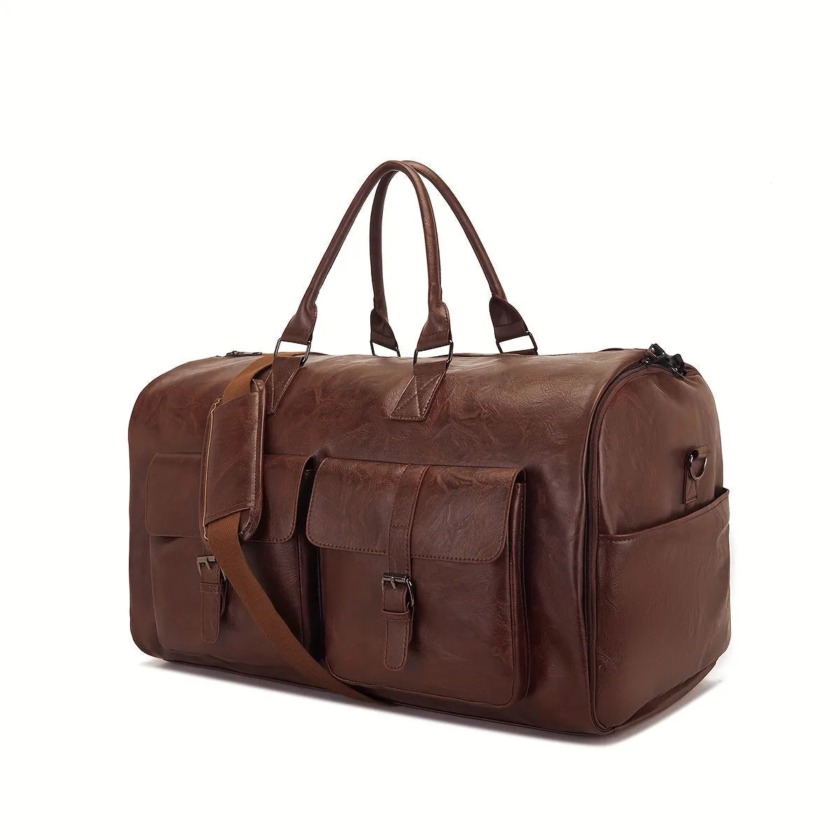 Luxury Leather Travel Bag Weekend Duffel Carry On Luggage