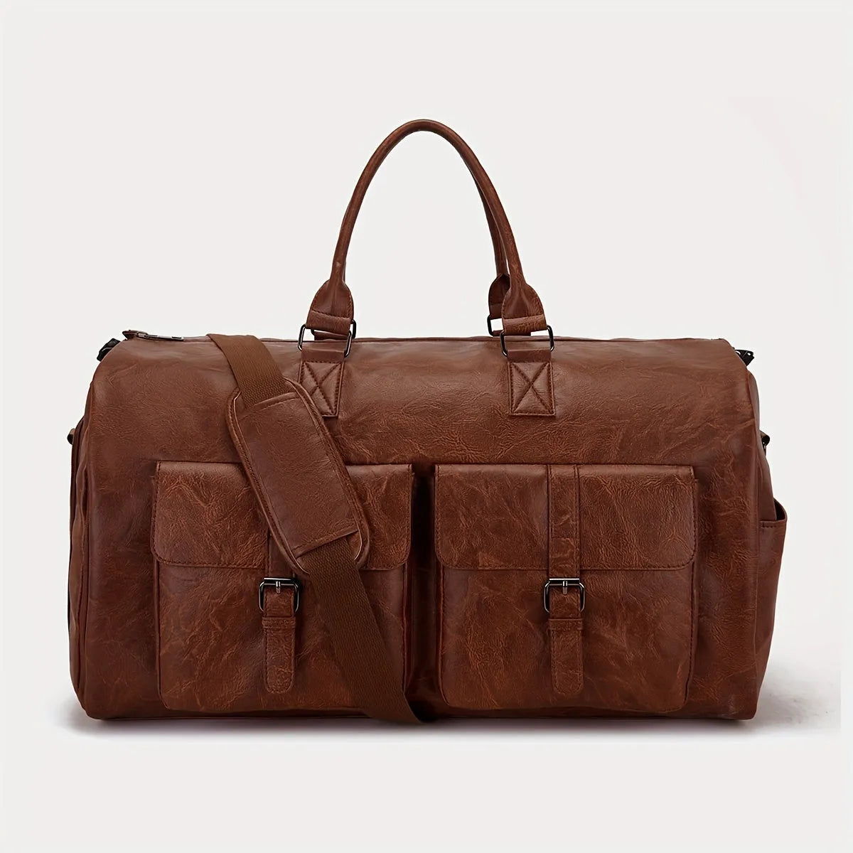 Luxury Leather Travel Bag Weekend Duffel Carry On Luggage