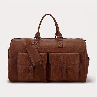 Luxury Leather Travel Bag Weekend Duffel Carry On Luggage