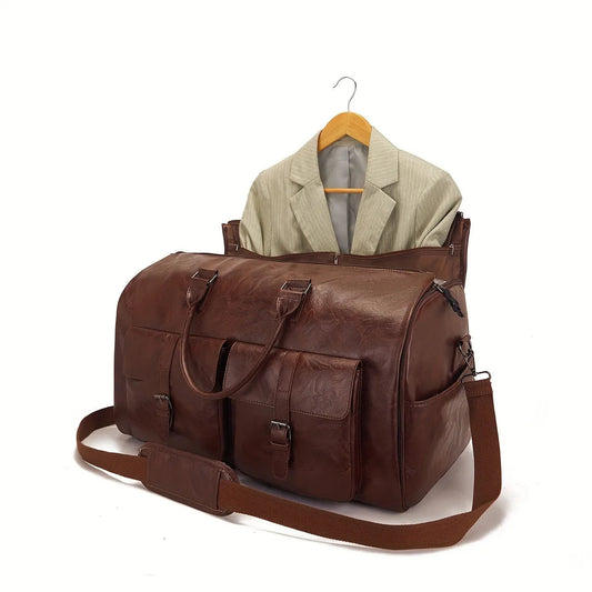 Luxury Leather Travel Bag Weekend Duffel Carry On Luggage