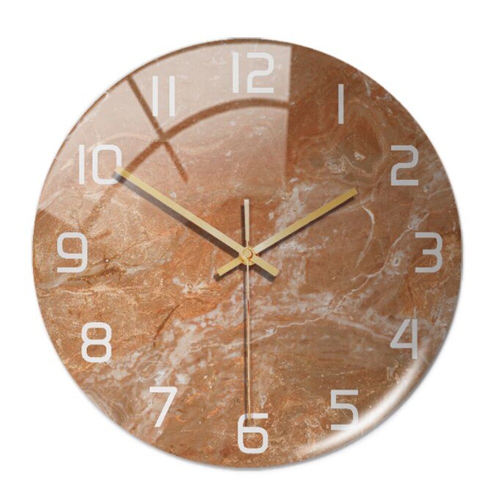 Luxury Marble Wall Clock Silent Modern Acrylic Home Decor