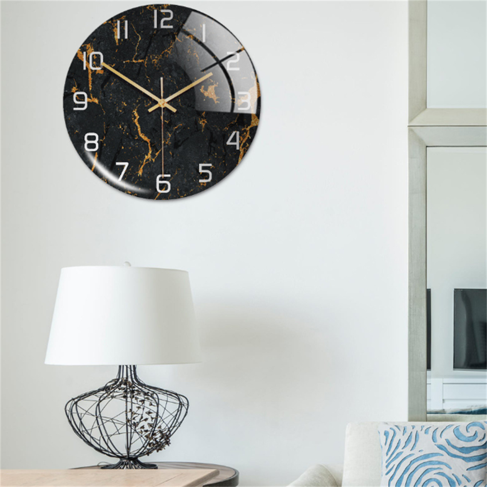 Luxury Marble Wall Clock Silent Modern Acrylic Home Decor