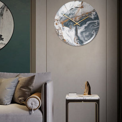 Luxury Marble Wall Clock Silent Modern Acrylic Home Decor