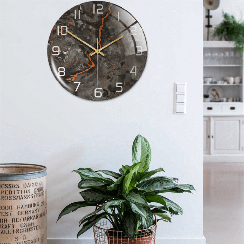 Luxury Marble Wall Clock Silent Modern Acrylic Home Decor