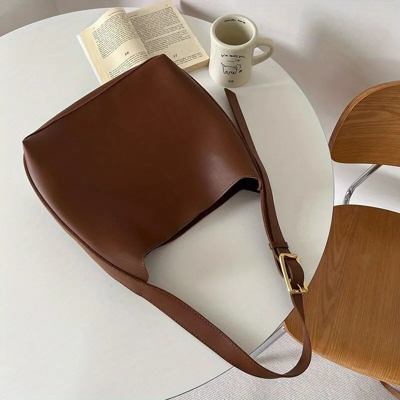 Luxury PU Leather Shoulder Bag Elegant Everyday Tote
