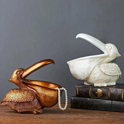 Luxury Pelican Key Holder Decorative Storage Ornament Gold