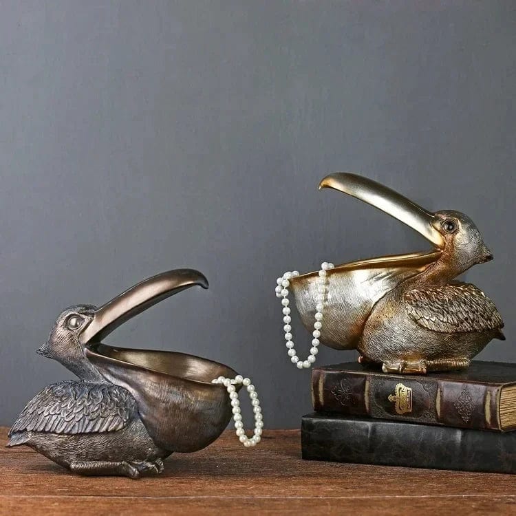 Luxury Pelican Key Holder Decorative Storage Ornament Gold