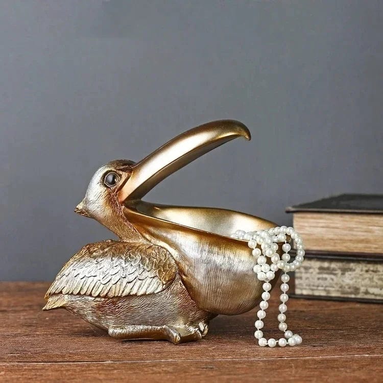 Luxury Pelican Key Holder Decorative Storage Ornament Gold