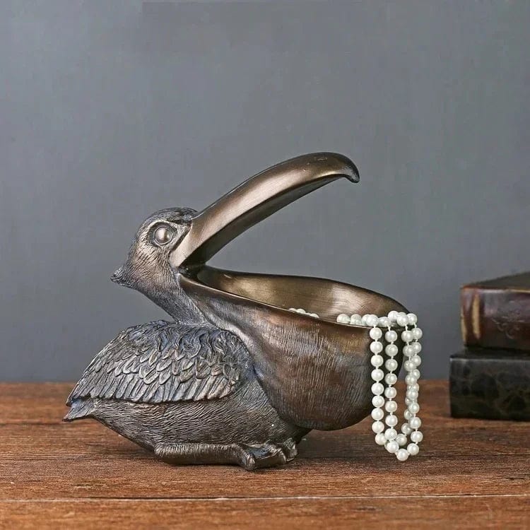 Luxury Pelican Key Holder Decorative Storage Ornament Gold