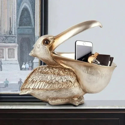 Luxury Pelican Key Holder Decorative Storage Ornament Gold